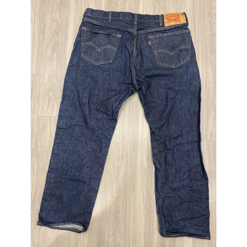Vintage Levis 501 XX Jeans Mens 42x32 Blue Dark Wash Denim Straight Button Fly